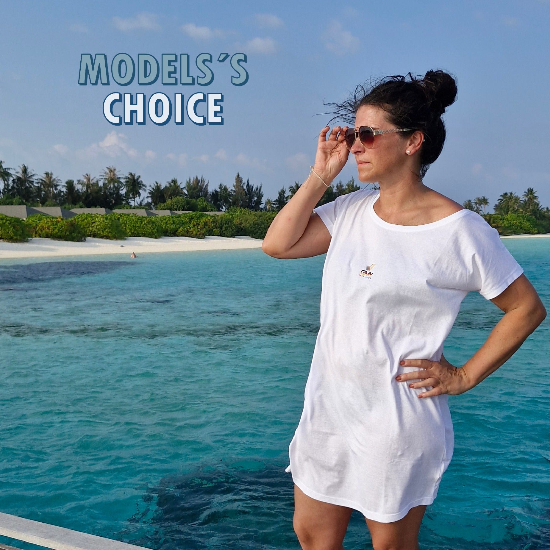 "GMY" Women´s Loose Fit T Dress, Weiß