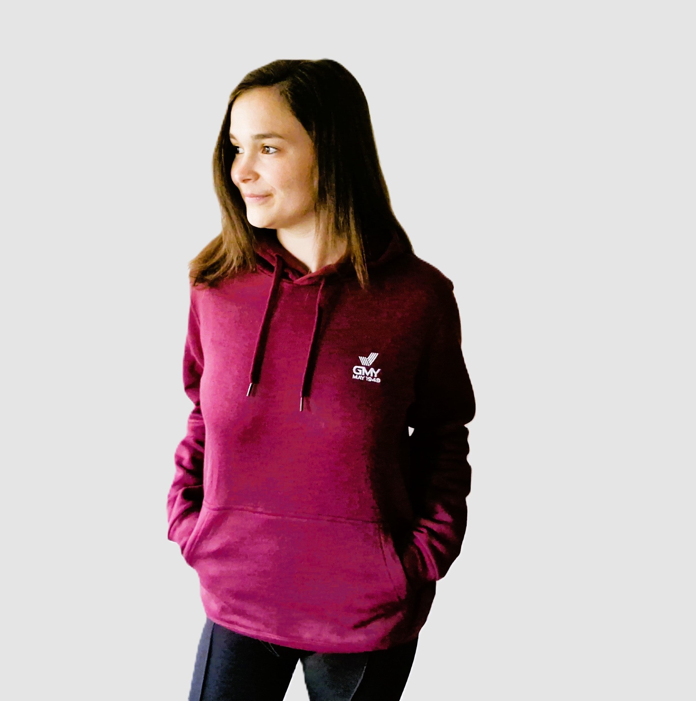 "GMY" Unisex Hooded Sweat-Shirt Burgundy