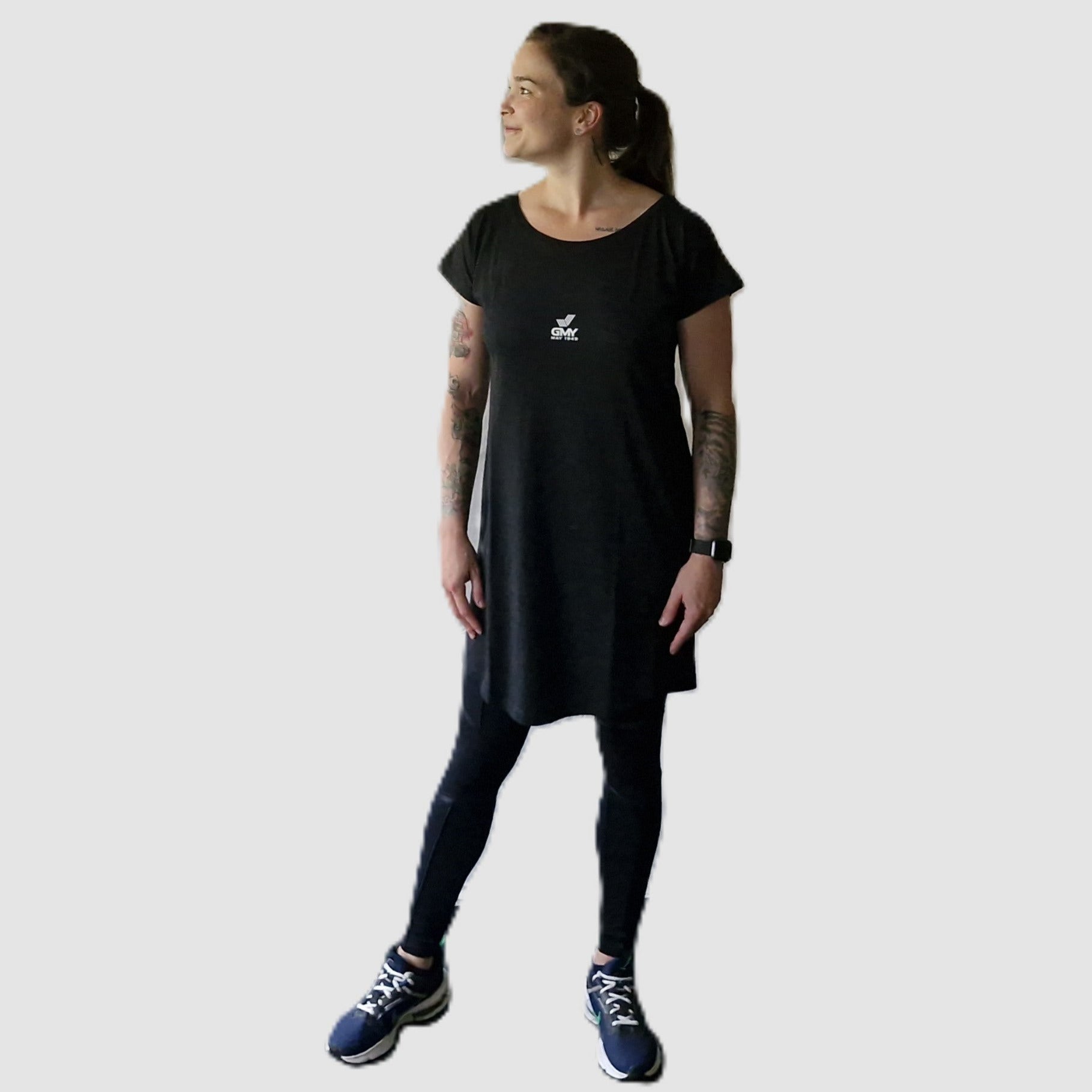 "GMY" Women´s Loose Fit T Dress, Schwarz