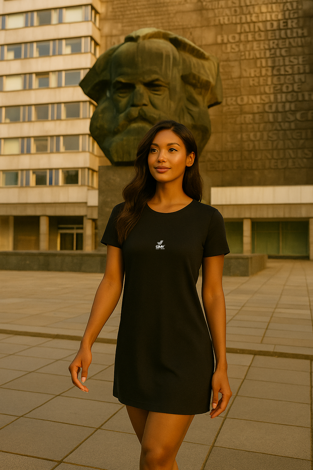 "GMY" Women´s Loose Fit T Dress, Schwarz