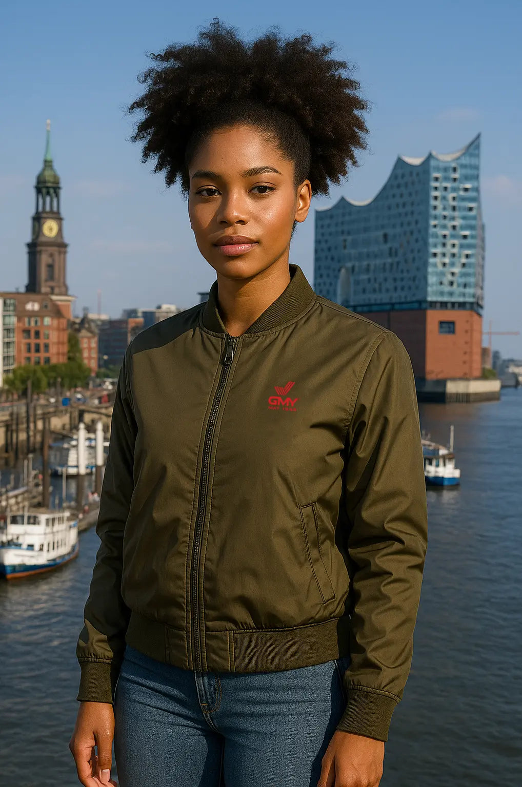 "GMY" Ladies Nylon Flight Jacket "the GMY Original", Olive GMY-Fashion