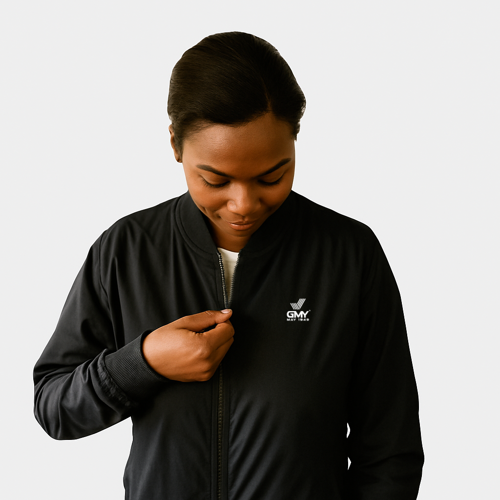 "GMY" Ladies Nylon Flight Jacket "the GMY Original", Schwarz