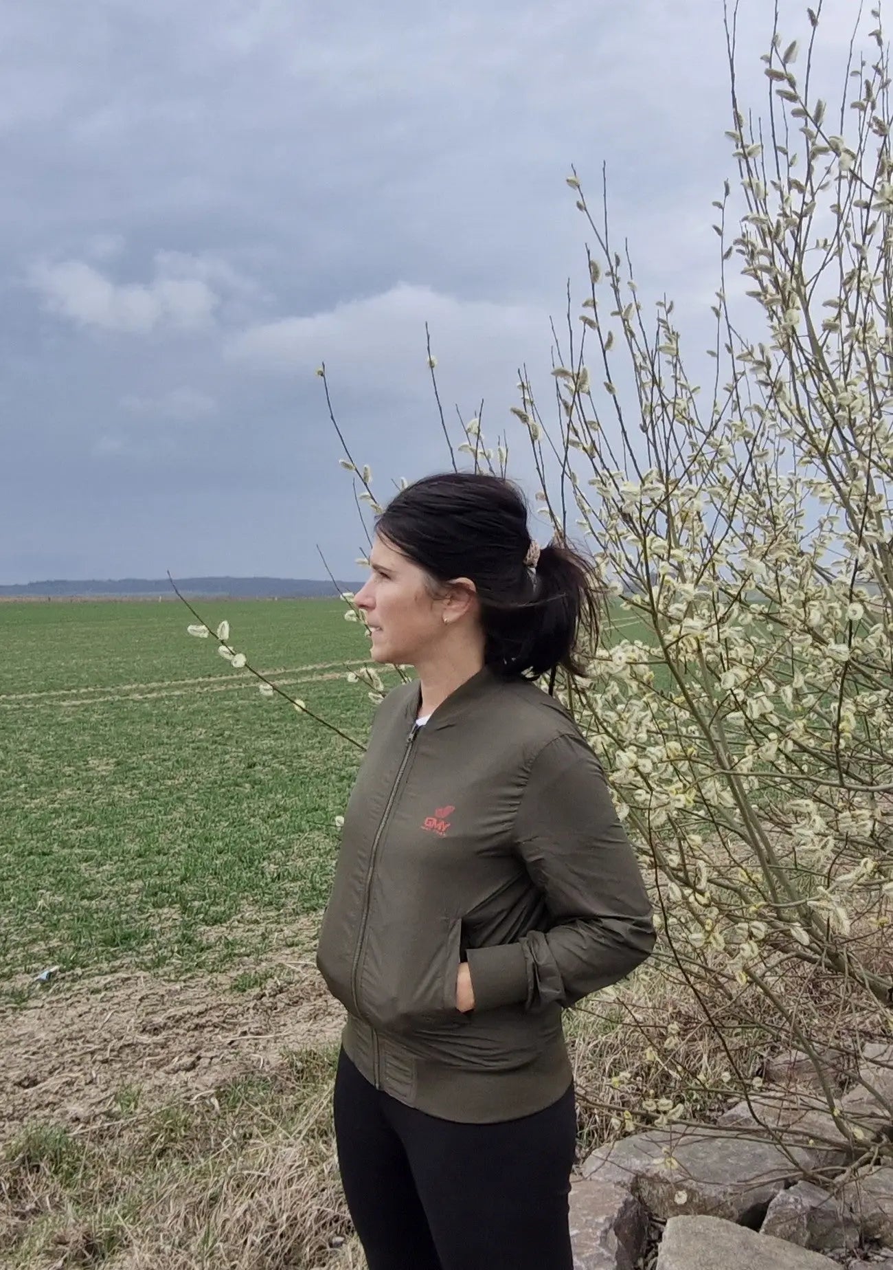 "GMY" Ladies Nylon Bomber Jacket, Olive GMY-Fashion