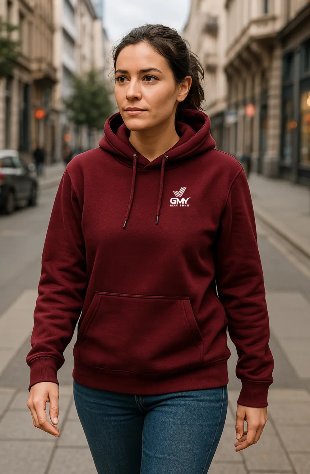 "GMY" Unisex Hooded Sweat-Shirt Burgundy GMY-Fashion