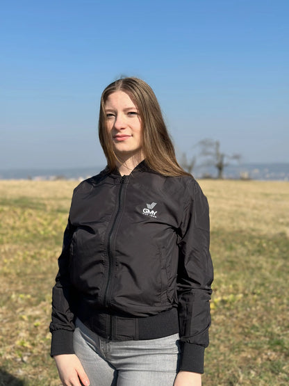 "GMY" Ladies Nylon Bomber Jacket, Schwarz GMY-Fashion