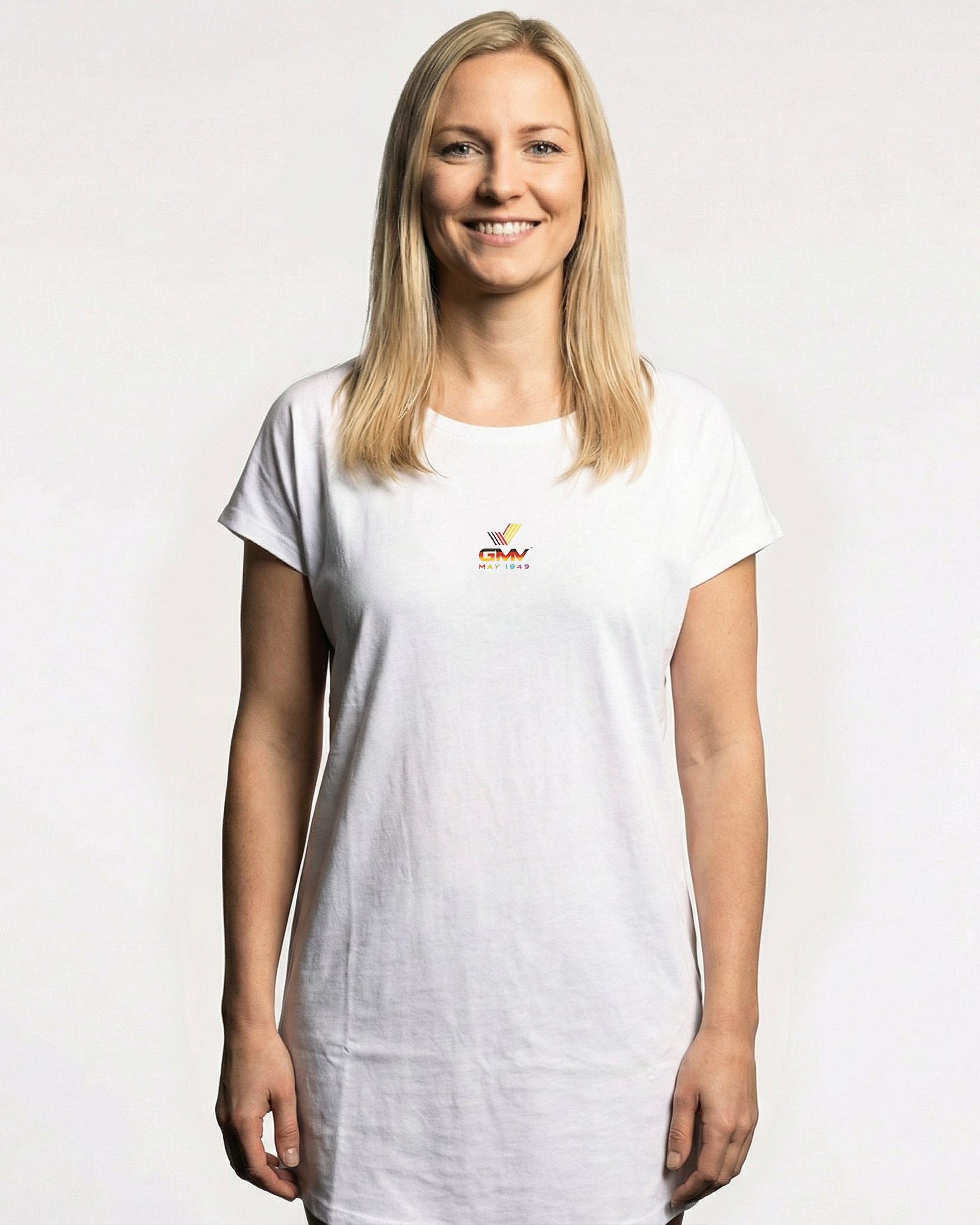 Ladies Loose Fit T Dress, Weiß GMY-Fashion